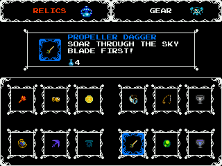 Shovel Knight Relics and Gear Subscreen